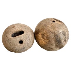 Giant Hand-Made Wooden Bowling Balls, 1960s France