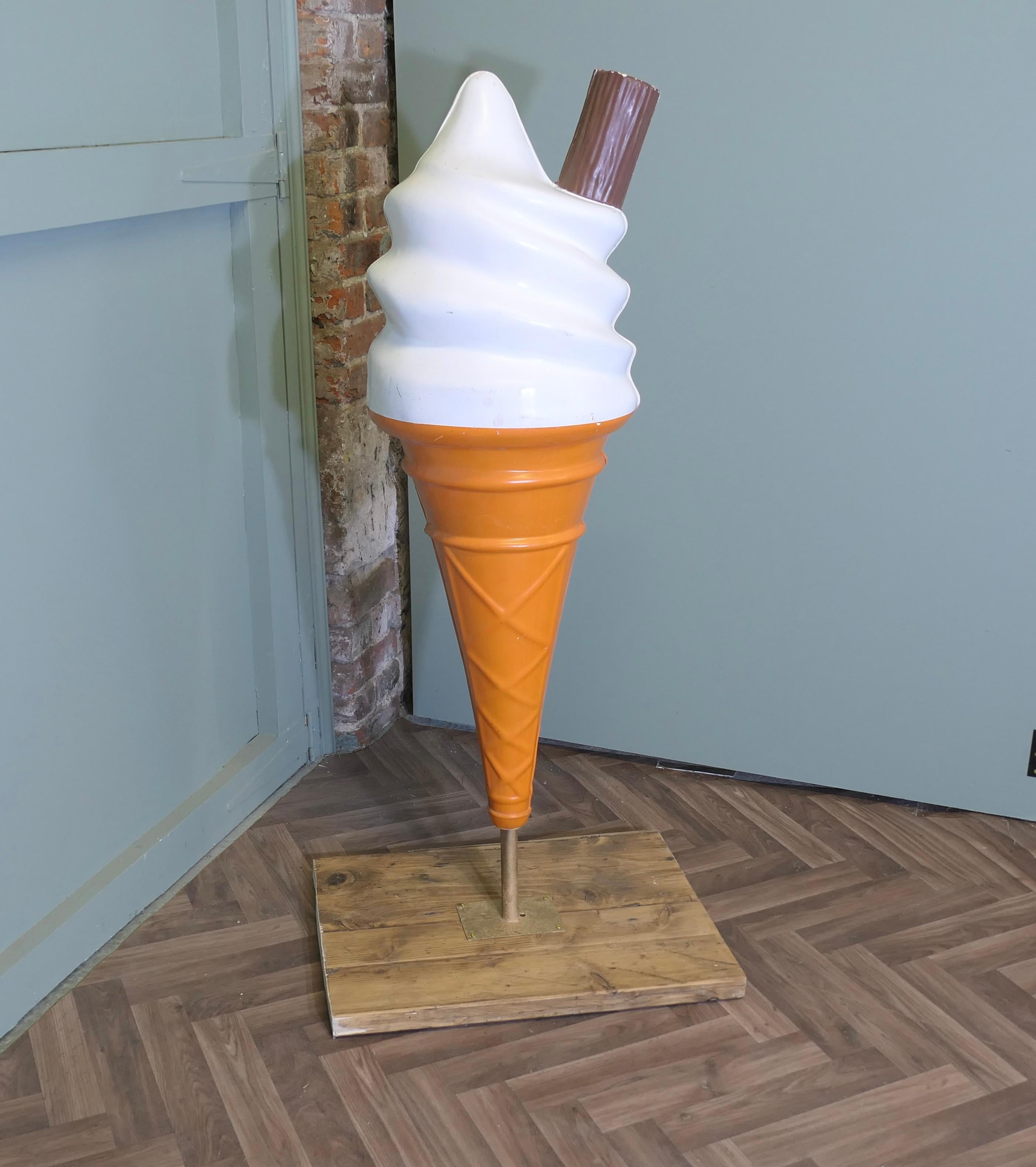 Mid-Century Modern Giant Ice Cream Advertising Sign, Funky Quirky Nostalgic For Sale