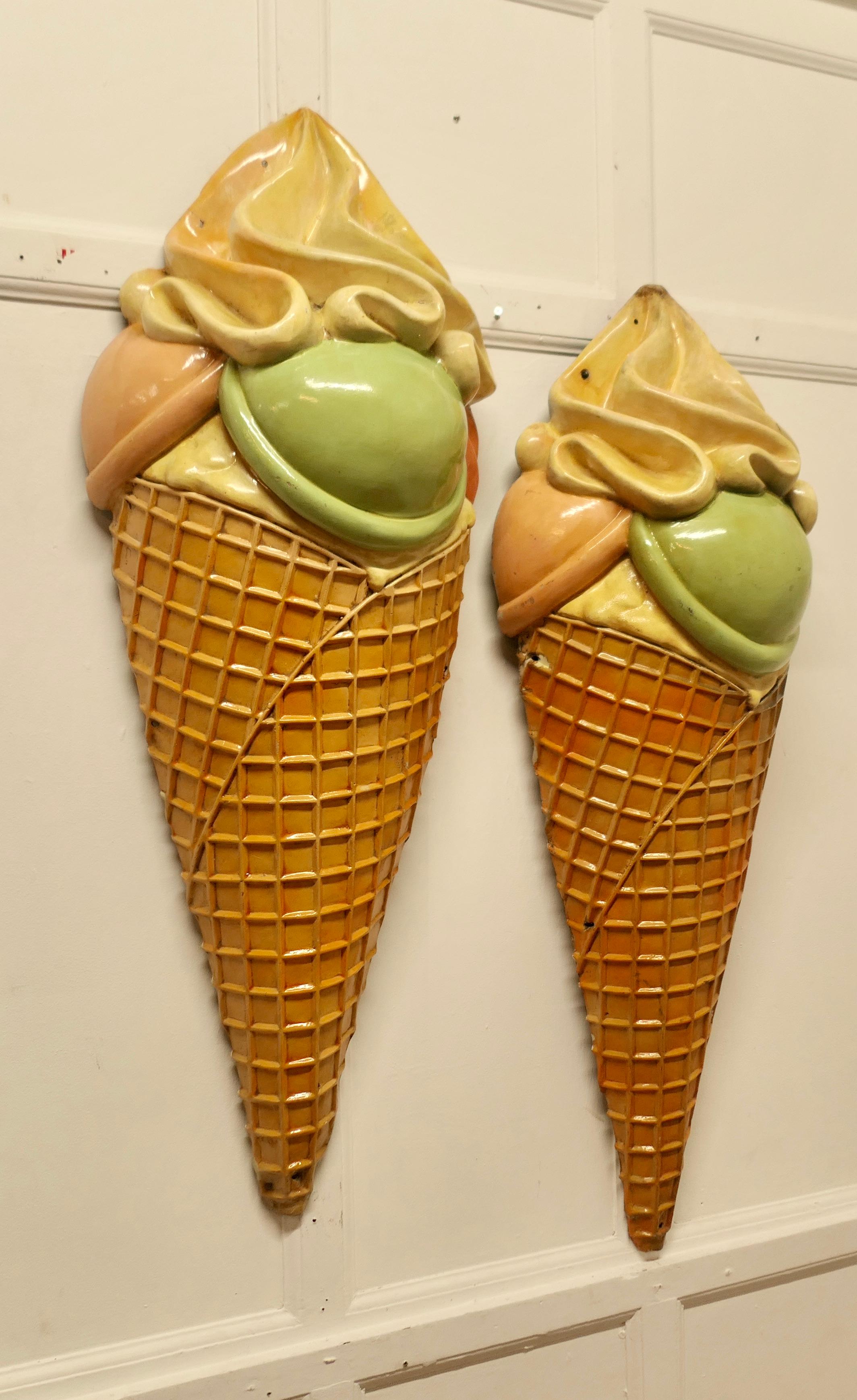 Carteles publicitarios gigantes de helados, Funky Quirky Nostalgic Arte popular