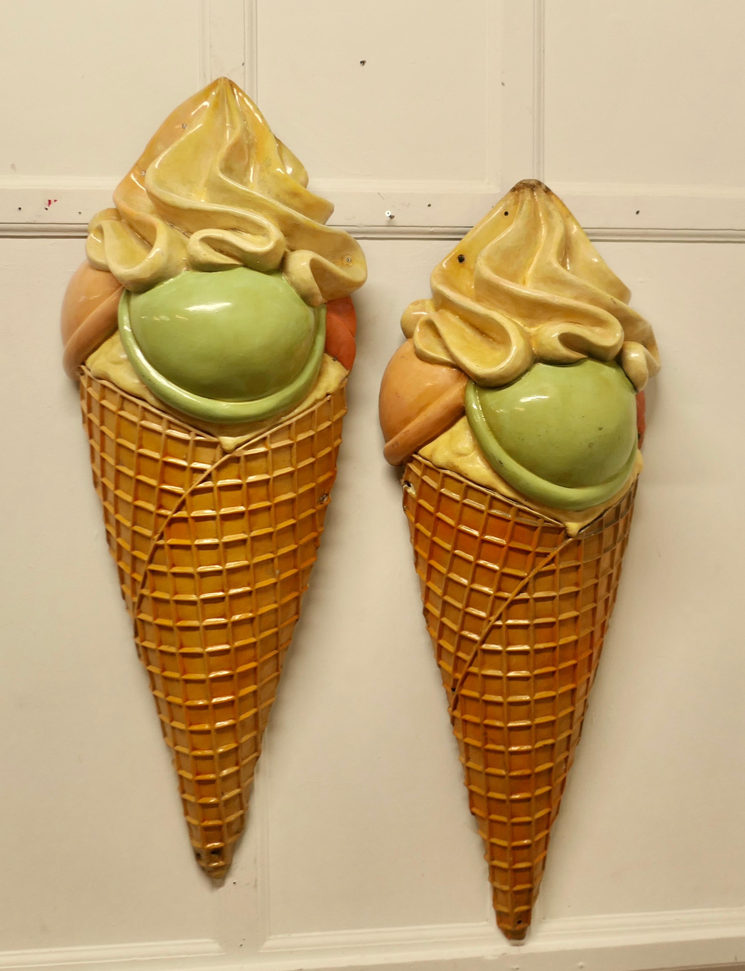 Carteles publicitarios gigantes de helados, Funky Quirky Nostalgic Fibra de vidrio