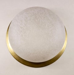 Giant Italian Ceiling Light in Metal and Spotted Glass, 1970s