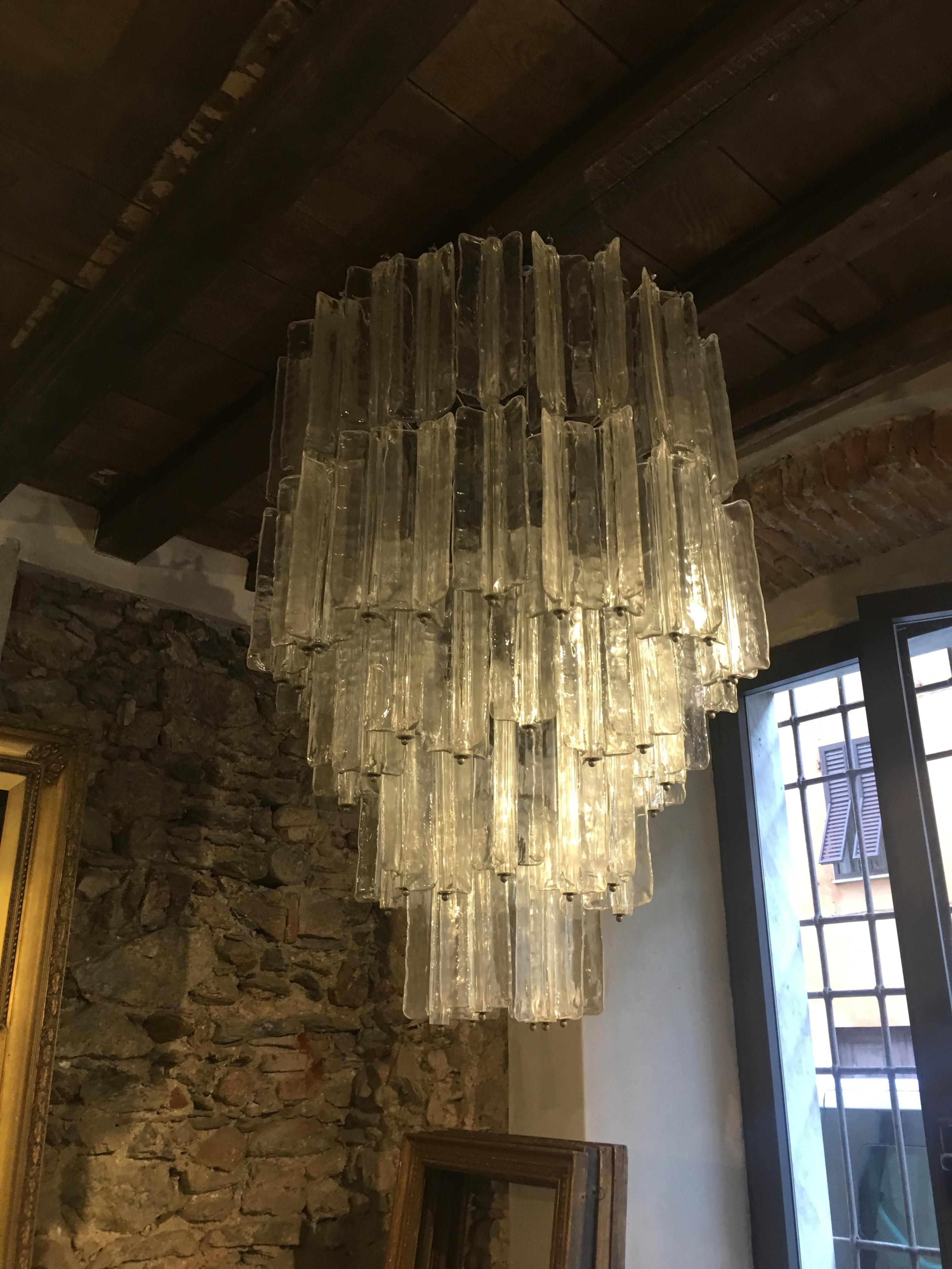 Giant Italian Chandelier Toni Zuccheri Per Venini Murano, 1968 6