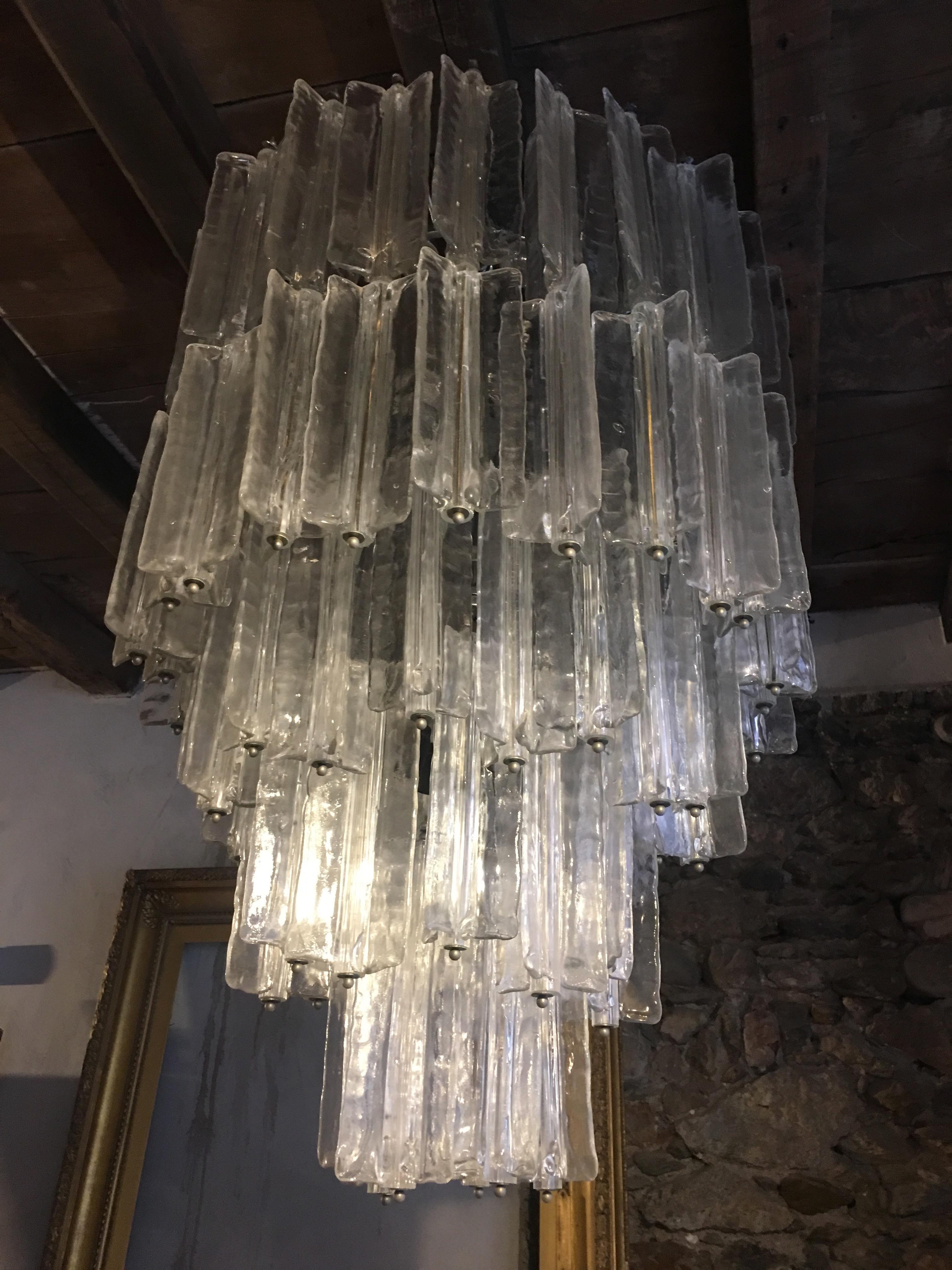 Giant Italian Chandelier Toni Zuccheri Per Venini Murano, 1968 9