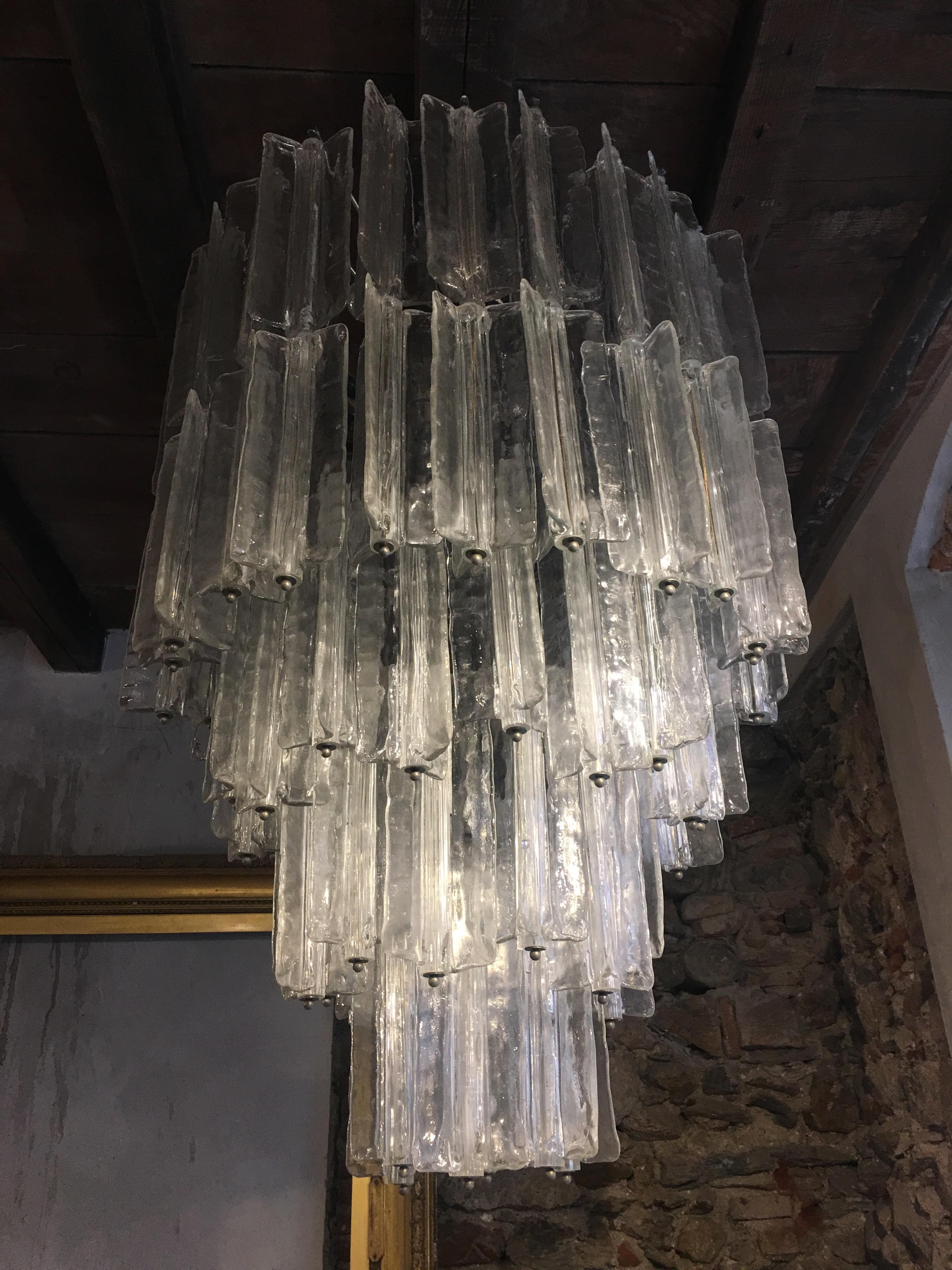 Giant Italian Chandelier Toni Zuccheri Per Venini Murano, 1968 10