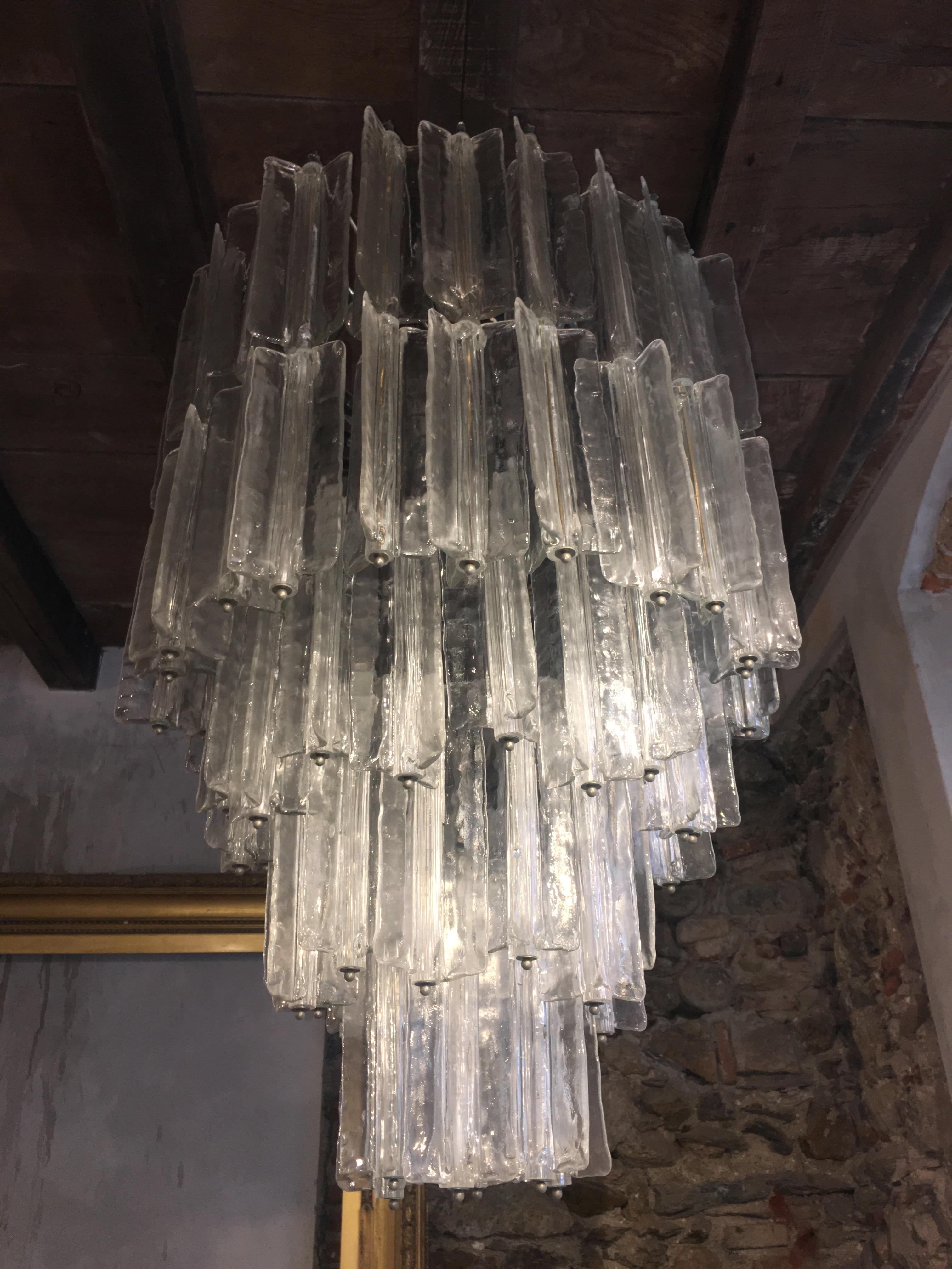 Giant Italian Chandelier Toni Zuccheri Per Venini Murano, 1968 11