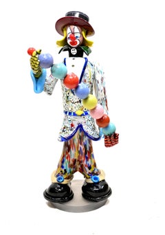 Giant Italian Murano Glass Clown Statue 1960 109 CM