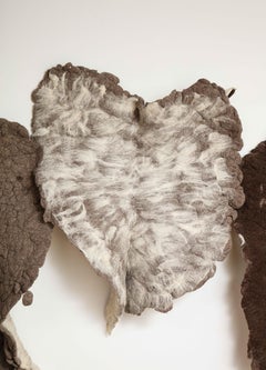 Giant Leaf, Naturally Dyed Felted Wool Sculpture by Inês Schertel, Brazil, 2019