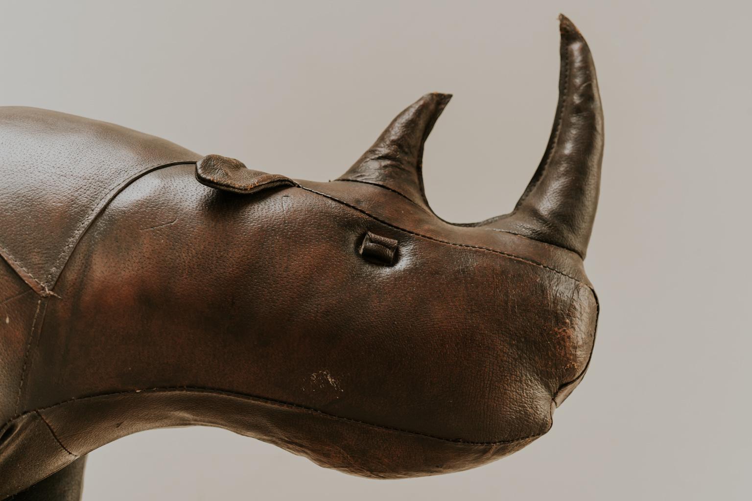 This is the extra large version of the Abercrombie and Fitch leather Rhinoceros by Dimitri Omersa,
called super king, A real collectors item, these 