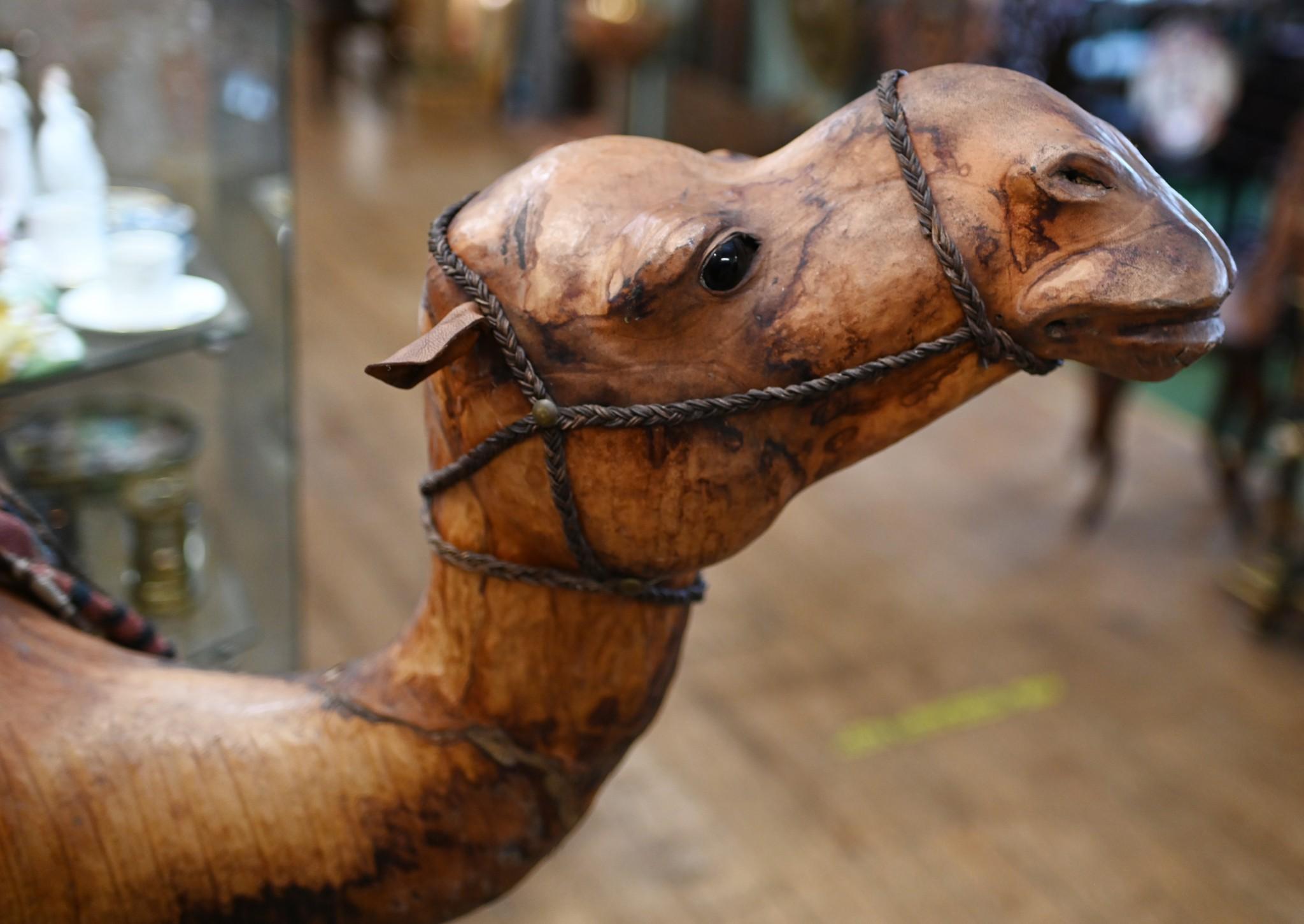 Giant Libertys Of London Camel Leather Sculpture 1920 In Good Condition In Potters Bar, GB
