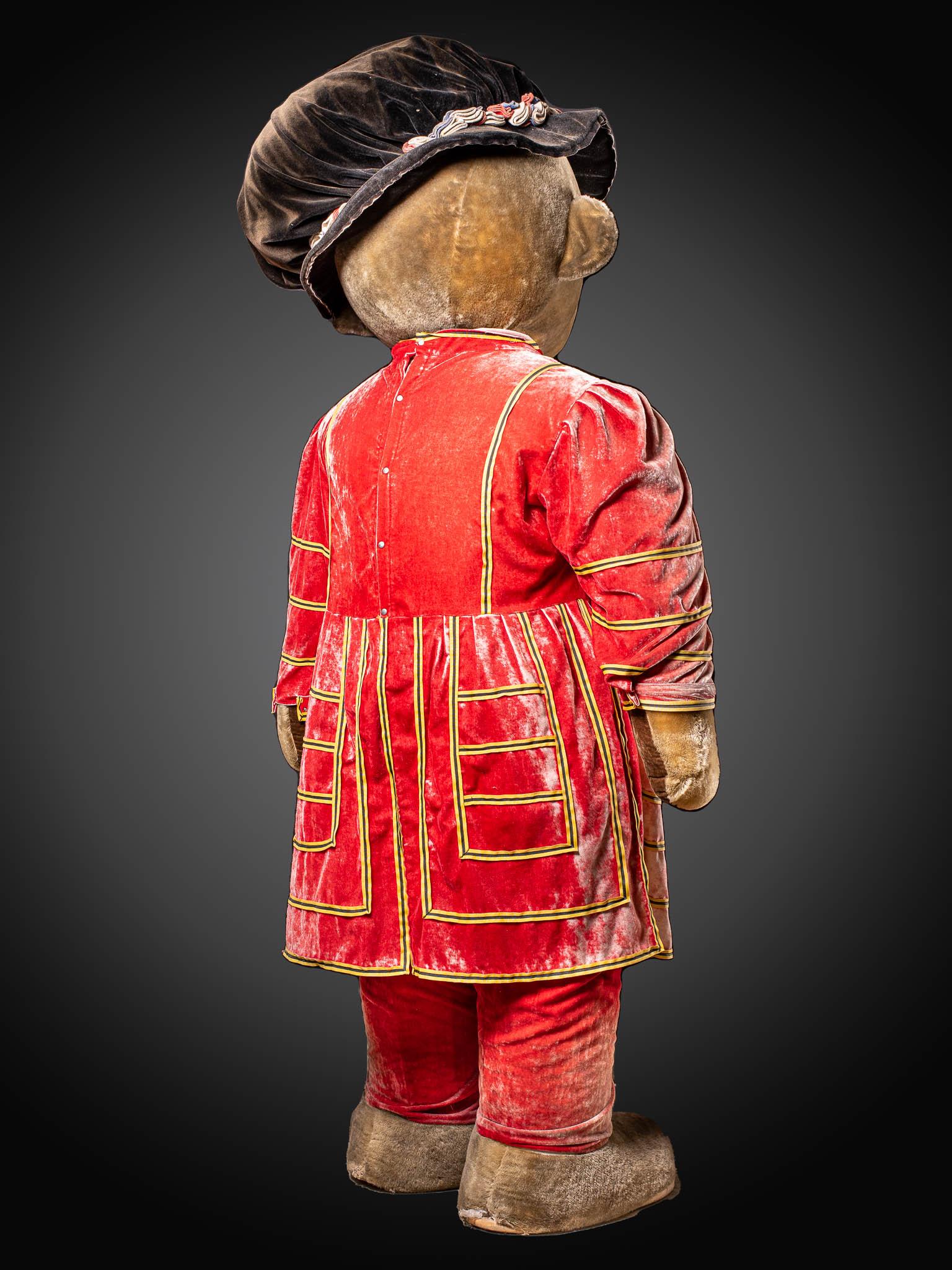 Organic Material Giant life-size Teddy Bear wearing the famous Tower of London guards’ uniform For Sale