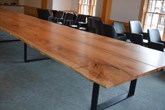 Giant Live Edge Dining Table Made from Solid Maple with Black Steel Legs
