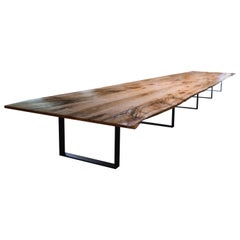 Giant Live Edge Dining Table Made from Solid Maple with Black Steel Legs