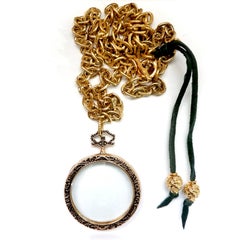 Giant magnifying glass pendant necklace