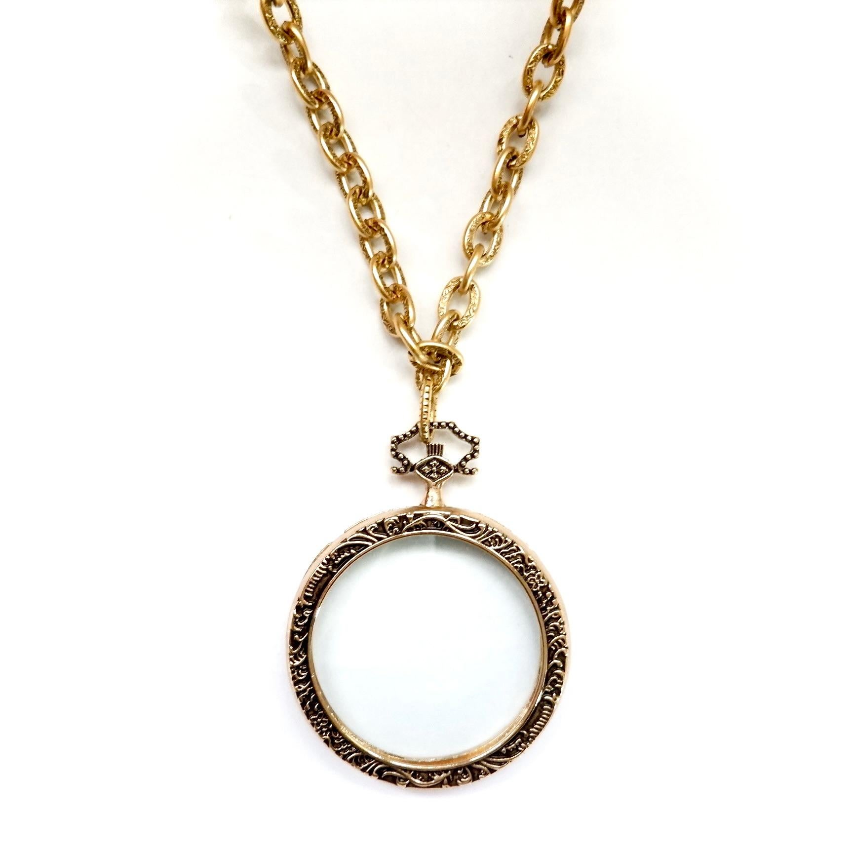 Women's Giant magnifying glass pendant necklace For Sale