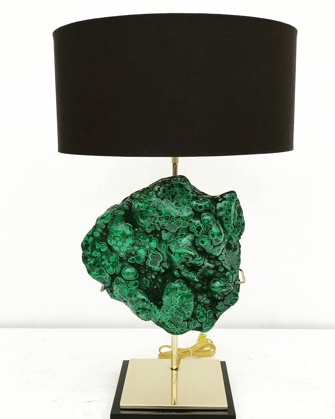 Giant Malachite specimen lamp. Malachite specimen is 12