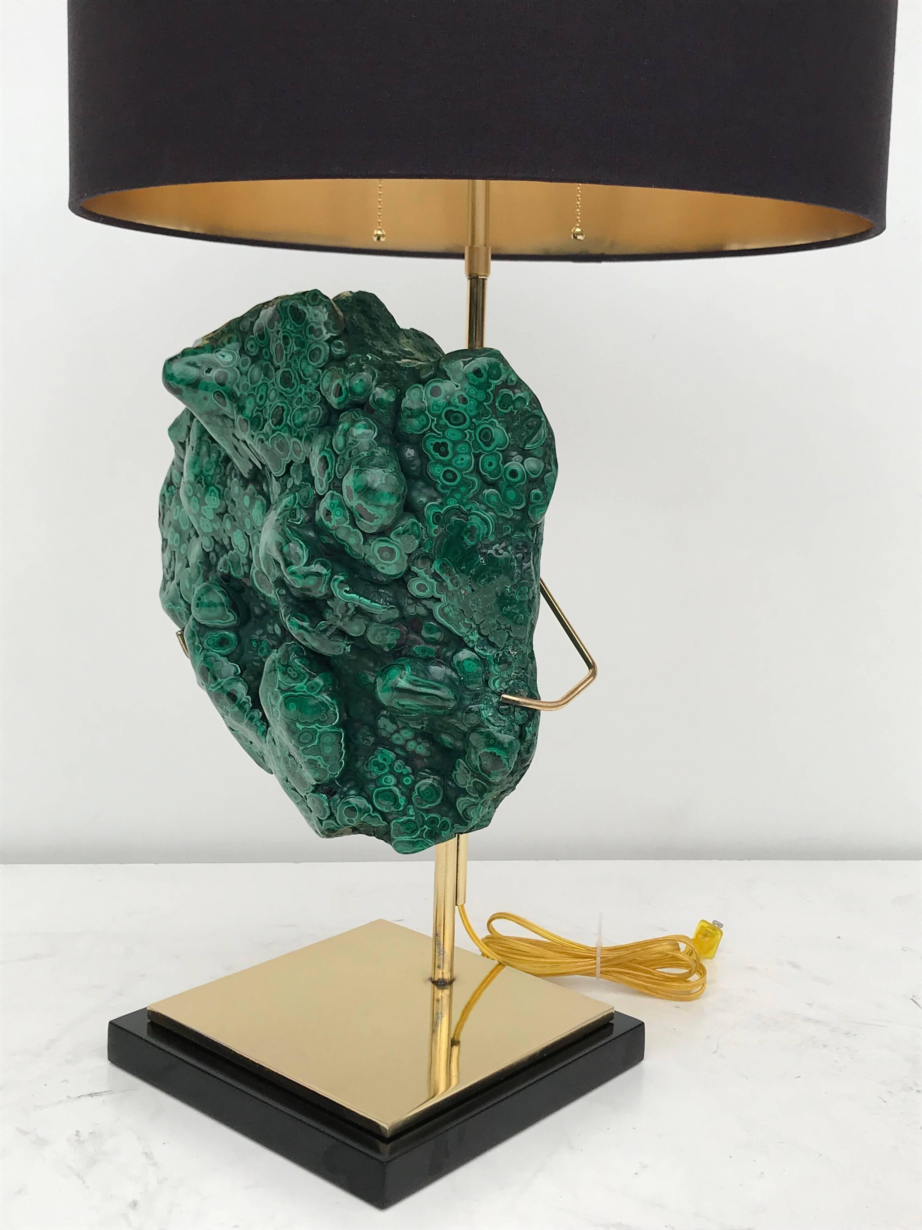 Polished Giant Malachite Specimen Lamp