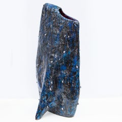 Giant Marcello Fantoni Blue Ceramic Vase Object 1955