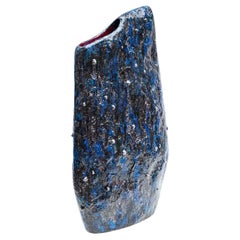 Retro Giant Marcello Fantoni Blue Ceramic Vase Object 1955