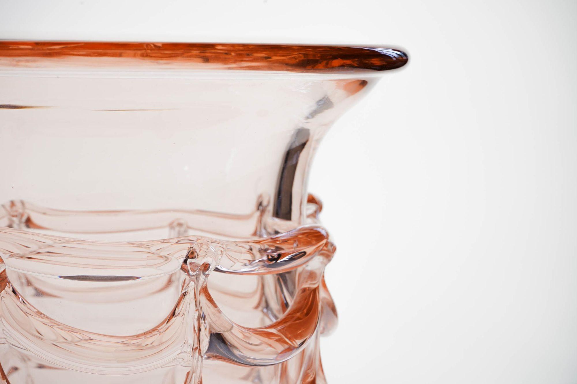 Vaso o secchiello per il ghiaccio gigante e massiccio in vetro di Murano. Seguso Vetri d'Arte. Unico in vendita 3