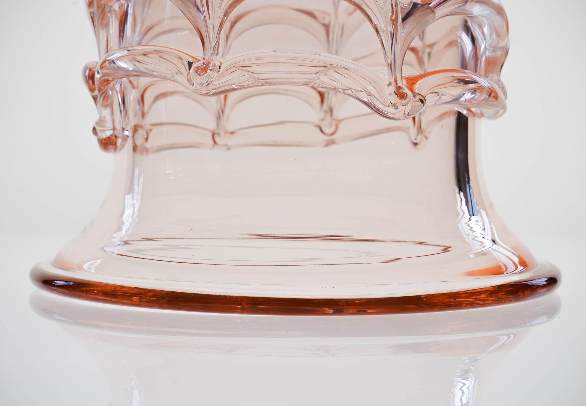 Vaso o secchiello per il ghiaccio gigante e massiccio in vetro di Murano. Seguso Vetri d'Arte. Unico in vendita 7