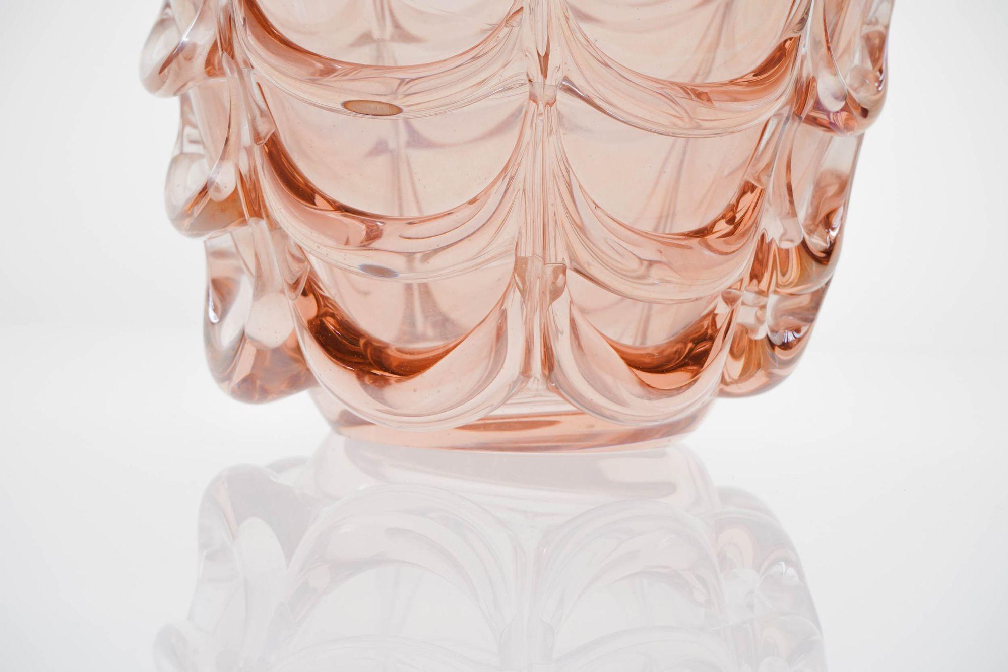 Vaso o secchiello per il ghiaccio gigante e massiccio in vetro di Murano. Seguso Vetri d'Arte. Unico in vendita 9