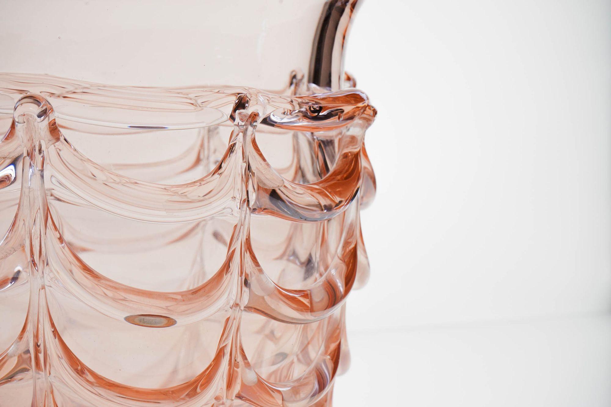 XX secolo Vaso o secchiello per il ghiaccio gigante e massiccio in vetro di Murano. Seguso Vetri d'Arte. Unico in vendita