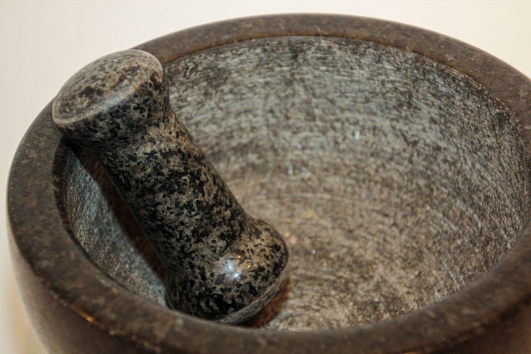Giant Mortar and Pestle Set Black Marble Polished Italy For Sale at 1stDibs