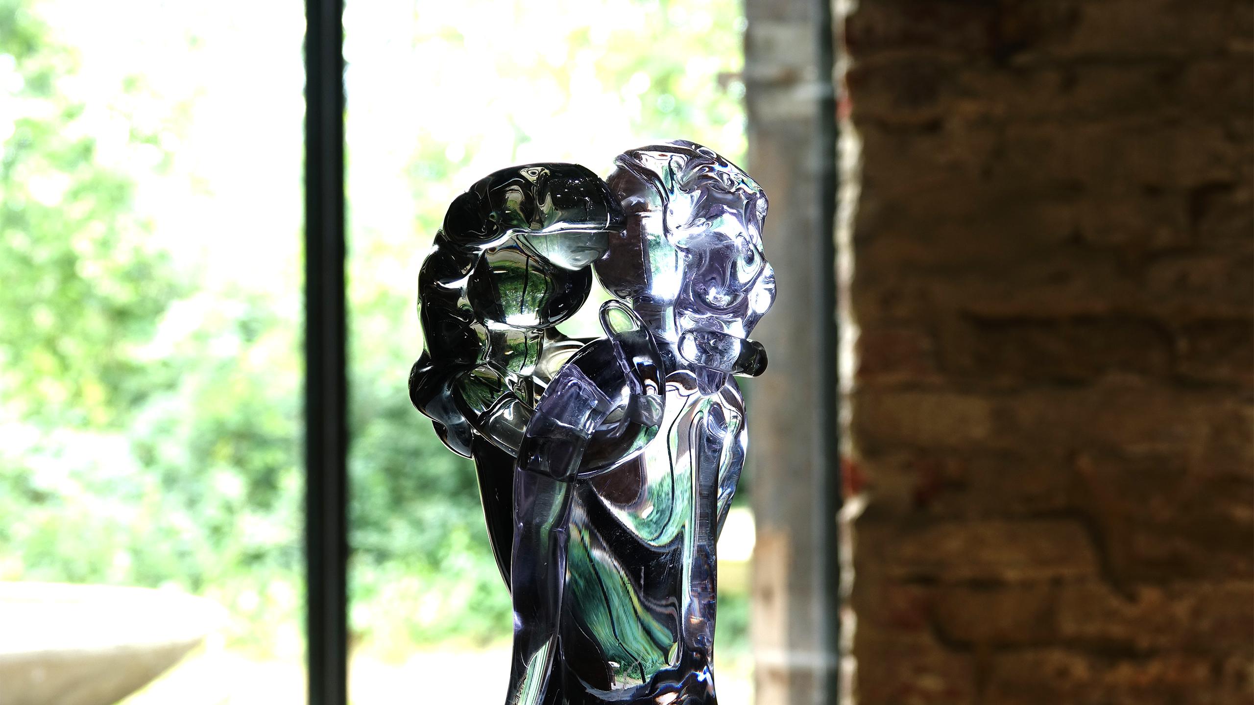 Giant Murano Art Glass Maestro Rosin Lovers Sculpture, Italy 3