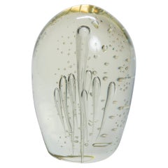 Giant Murano Bulicante Clear Glass Egg in the Style of Barovier e Tosso
