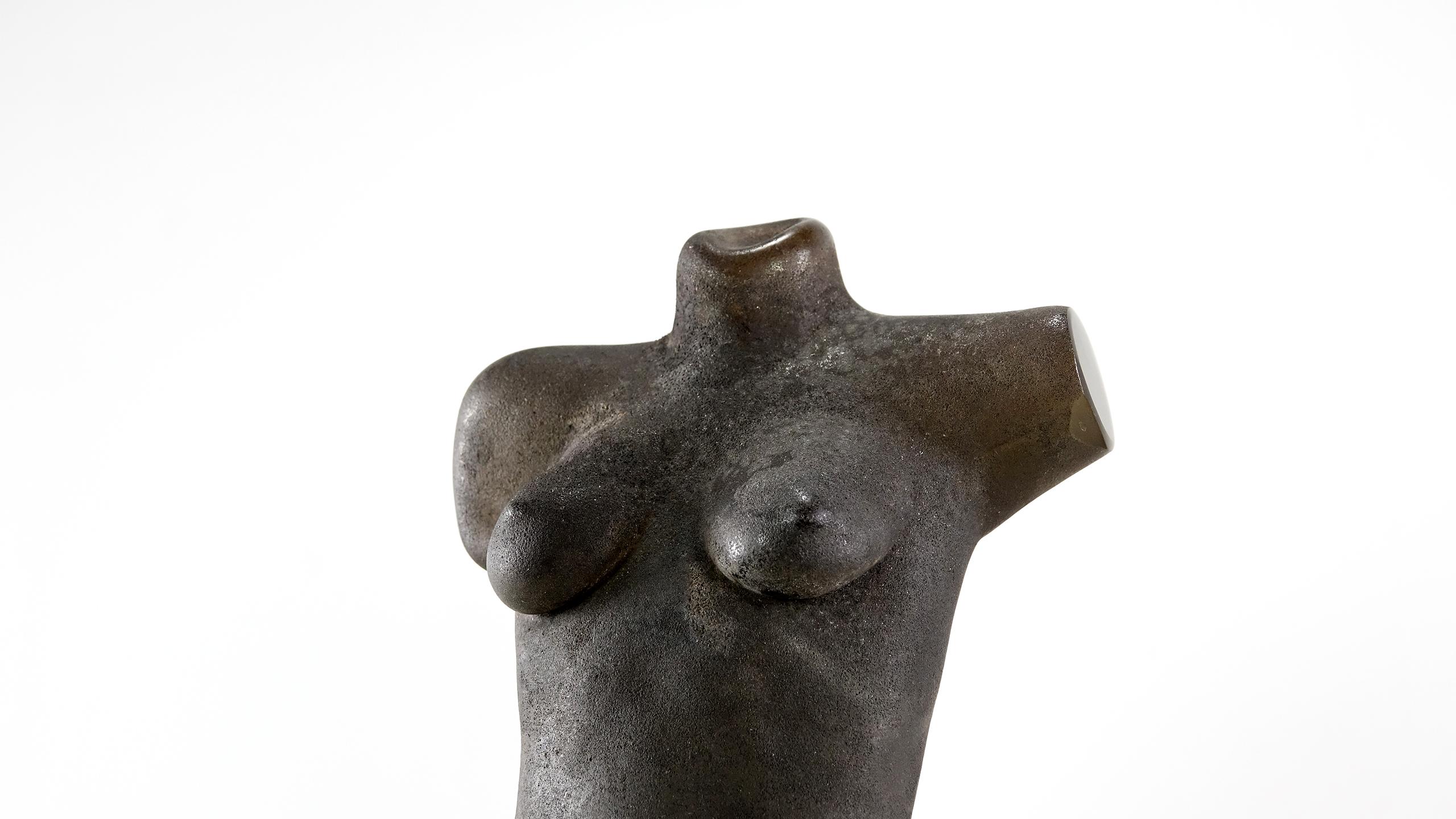 This modern giant Murano glass torso is purposely covered with 