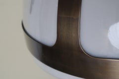 Lampada a fungo gigante, bronzo e vetro acrilico, metà del secolo scorso