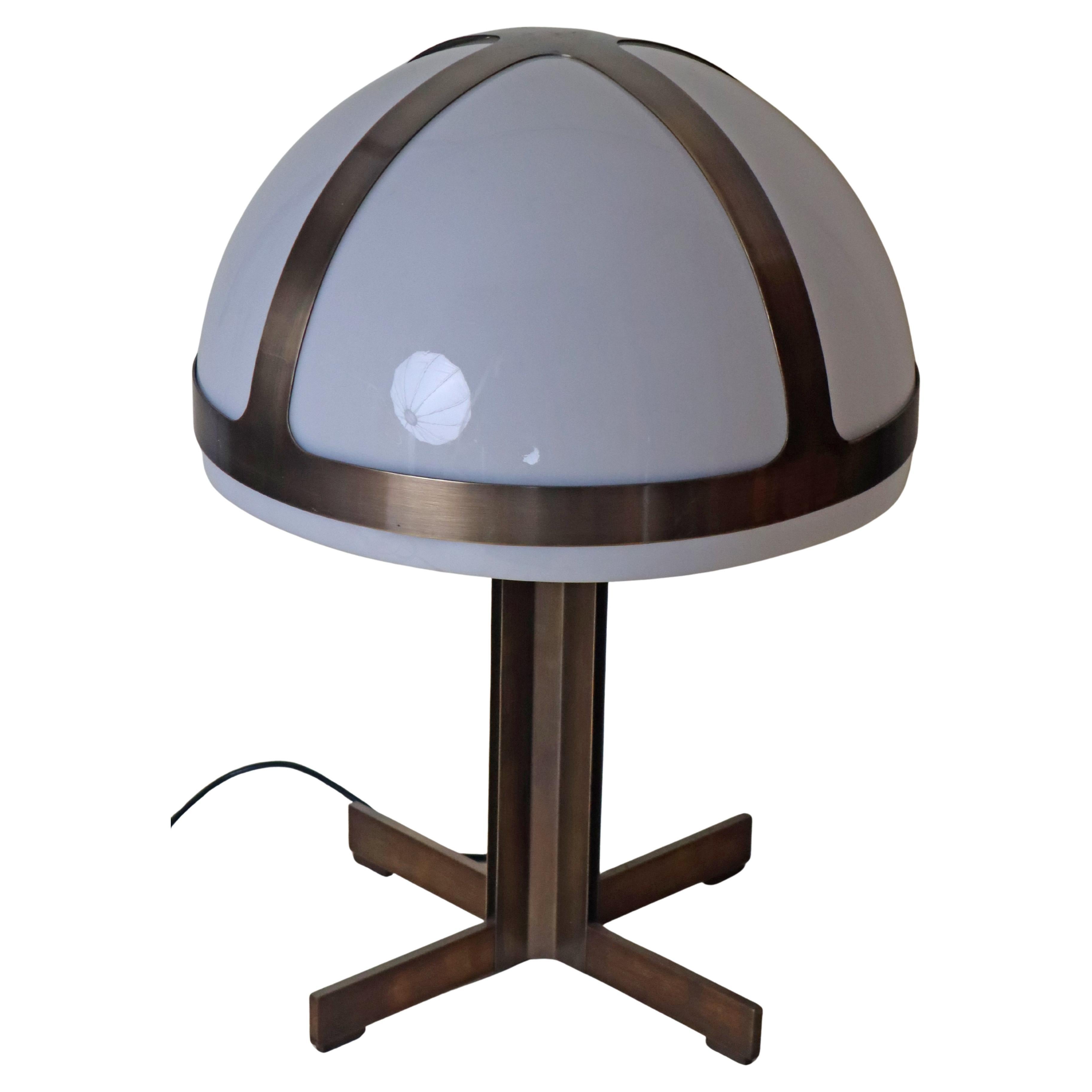 Giant Mushroom Lamp, Bronze & Acrylic Glass, Mid-Century Modern For Sale