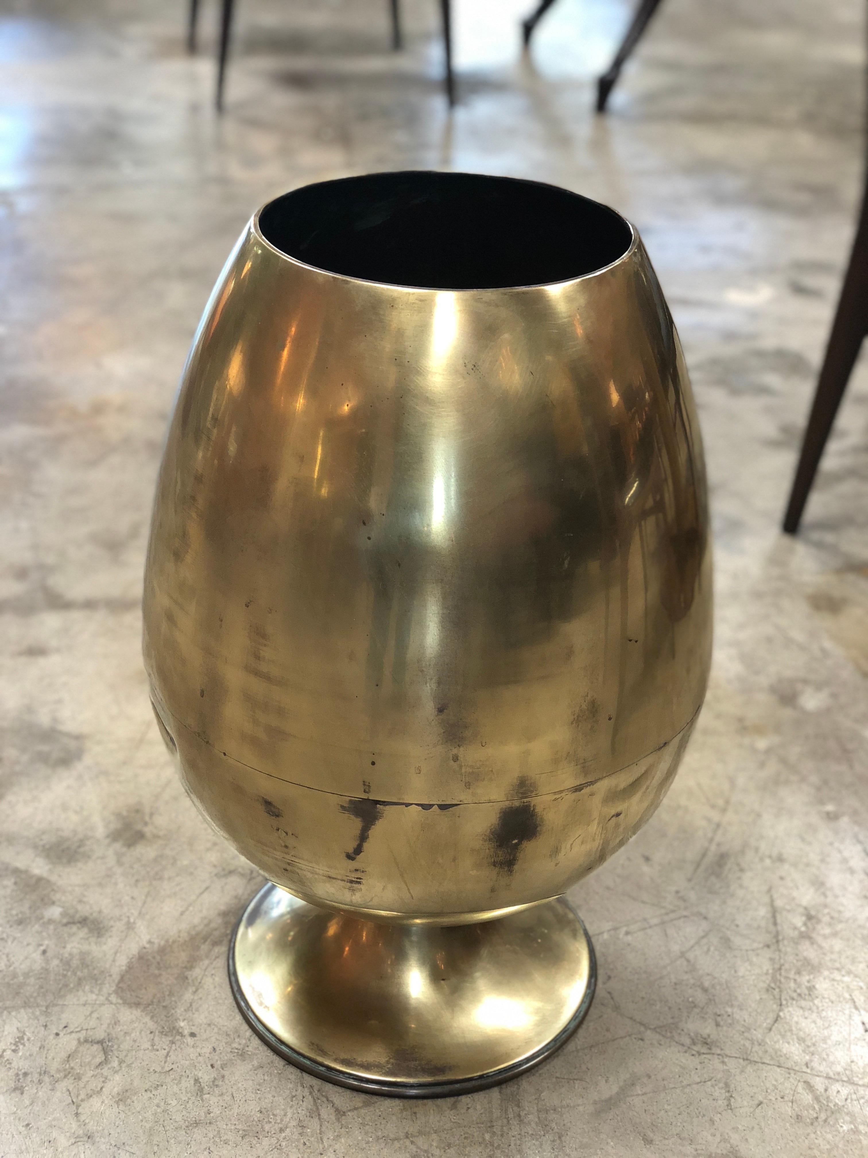 Brass Giant Napoleonic Egg-Shaped Urn, Italy, 19th Century