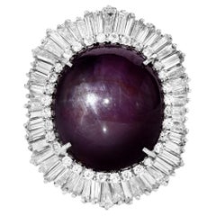 Giant Natural Star Ruby & Diamond Ballerina Platinum Cocktail Ring