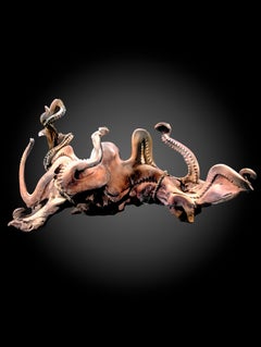 Giant Octopus Sculpture Cut Out of One Piece of Natural Wood