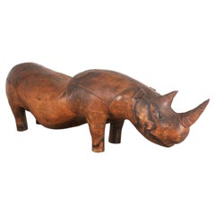 Giant Omersa Leather Rhino Footstool