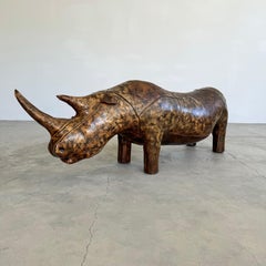 Giant Omersa Leather Rhinoceros Bench for Liberty's of London, 1960s England