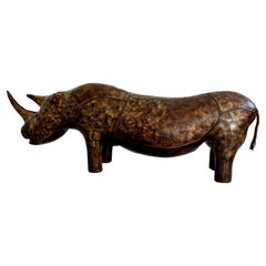 Giant Omersa Leather Rhinoceros Bench for Liberty's of London, 1960s England