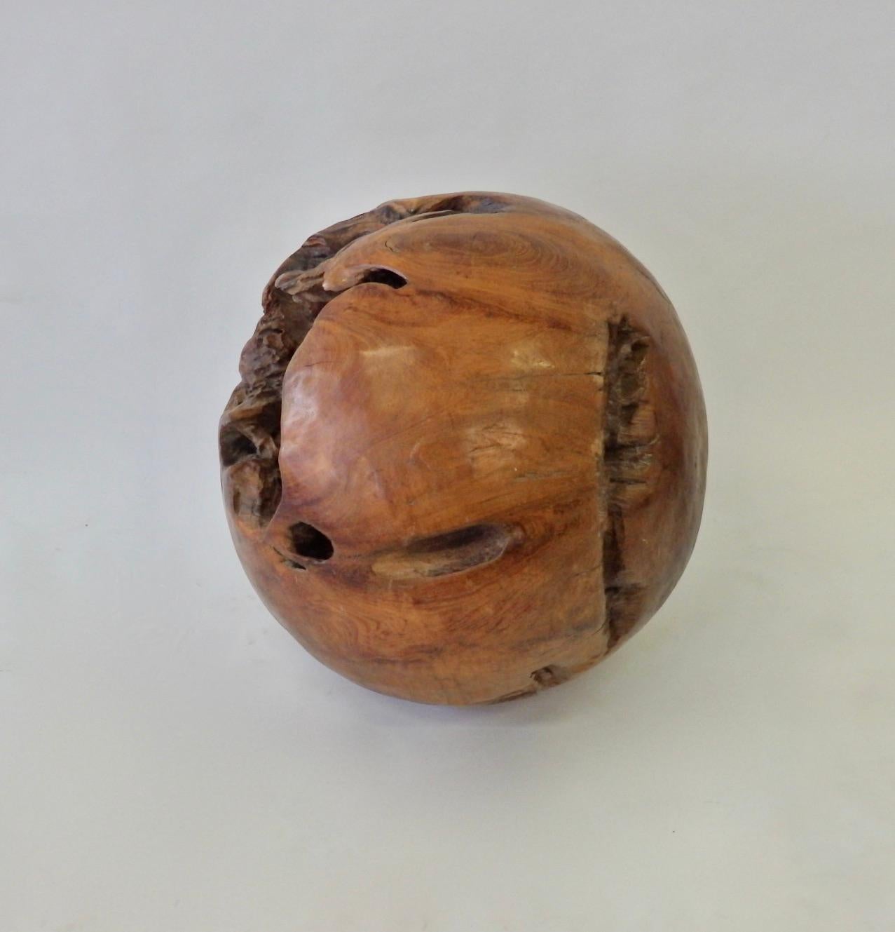 Bring nature indoors. Large ball of natural burl wood.