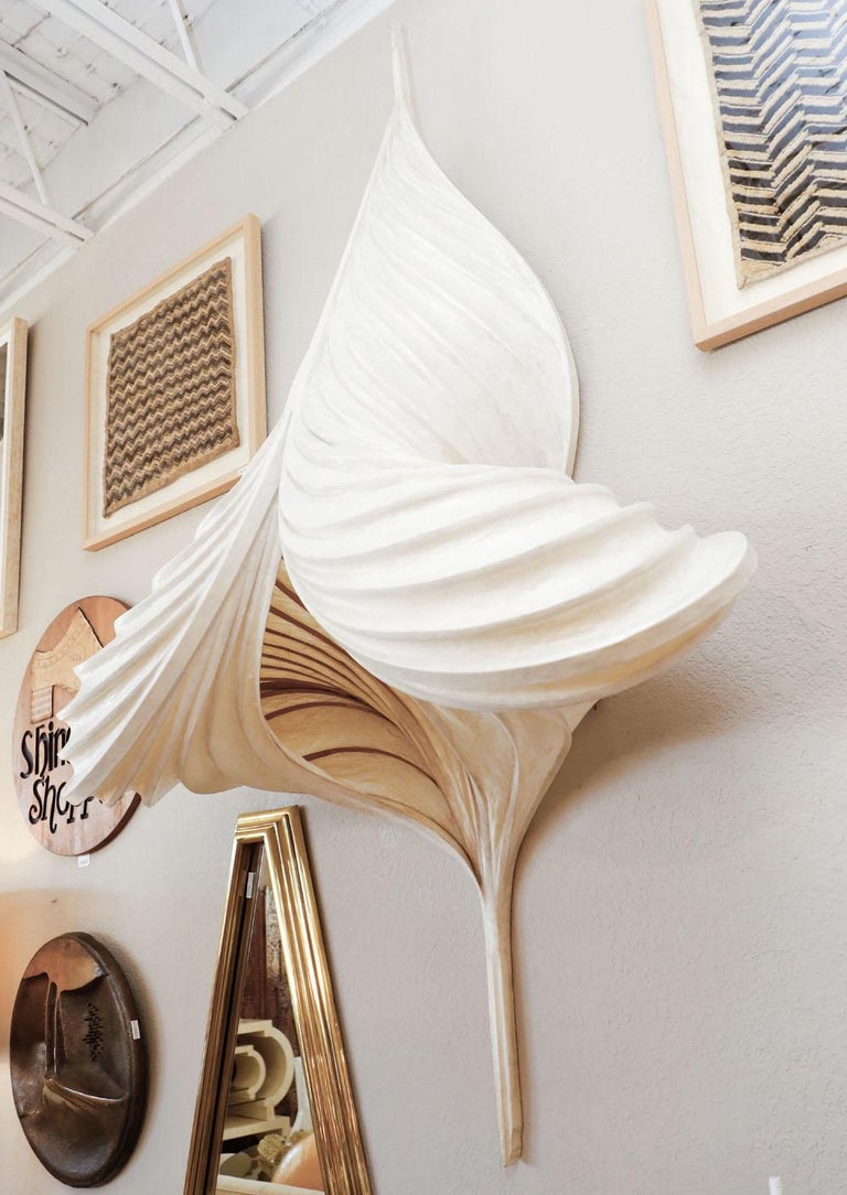 Hand-Crafted Giant Organic Shaped Paper Lantern Wall Sconce For Sale