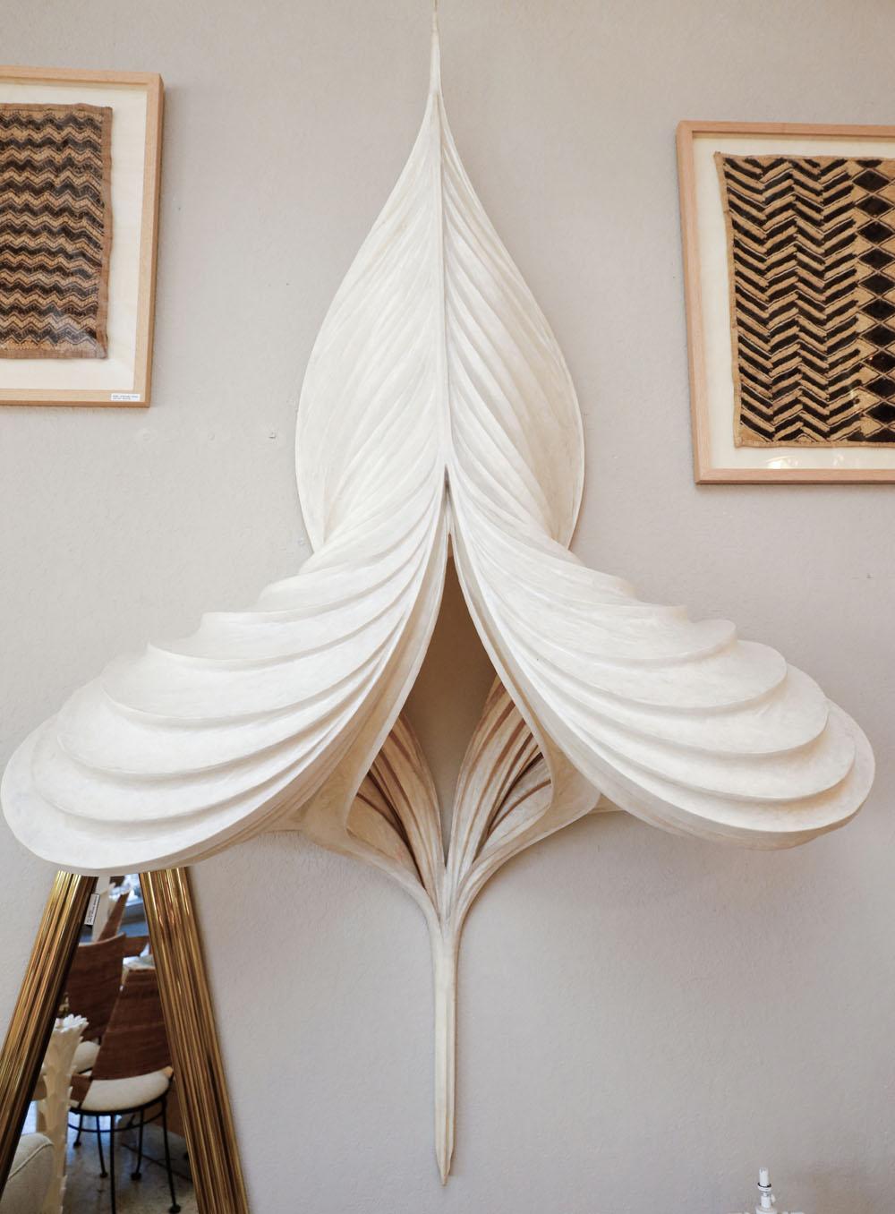 Unknown Giant Organic Shaped Paper Lantern Wall Sconce