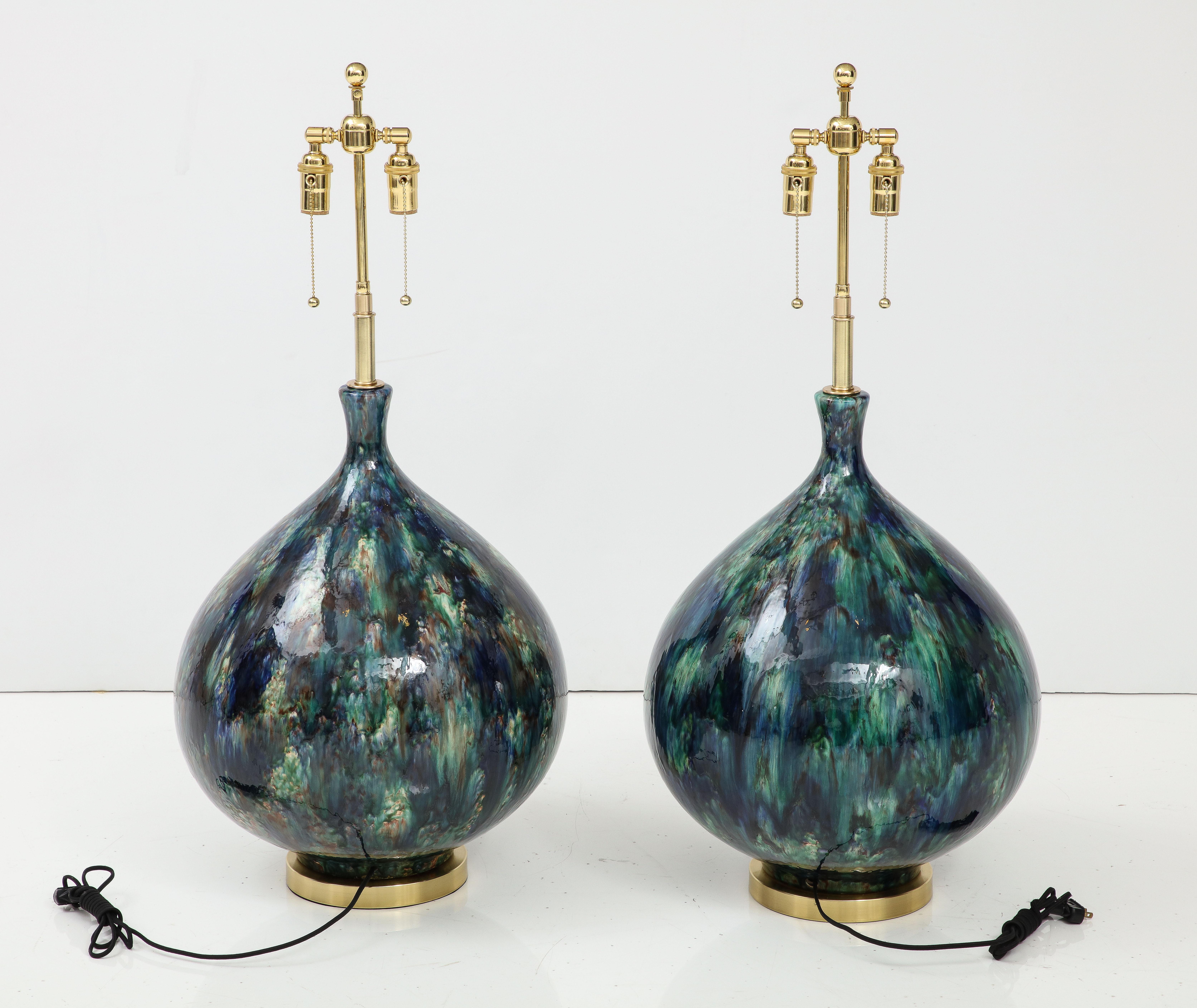Giant Pair of  1960's Italian Ceramic Lamps 7