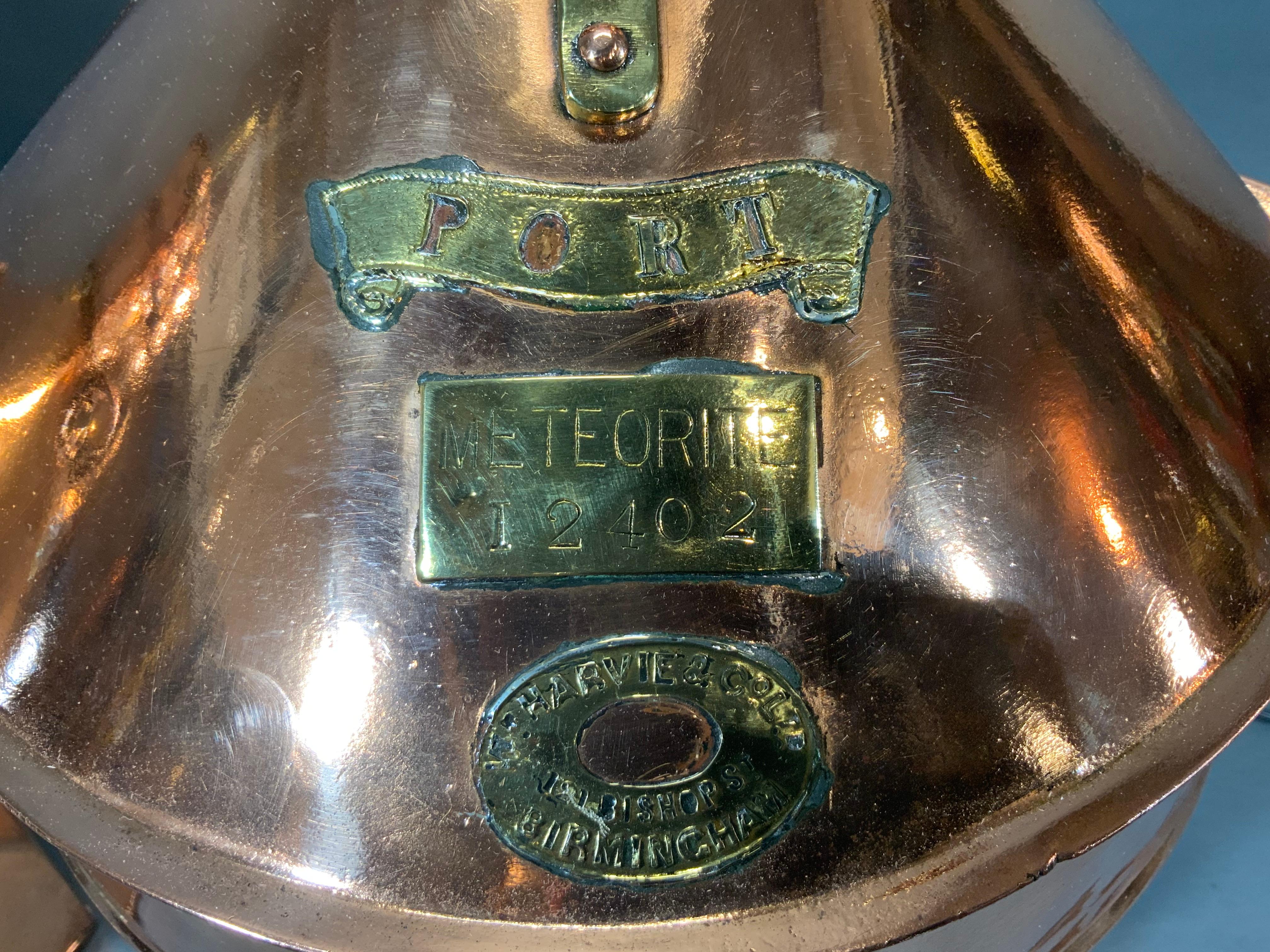English Giant Pair of Copper Port & Starboard Ships Lanterns by Meteorite, 12402 & 19204