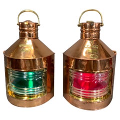 Giant Pair of Copper Port & Starboard Ships Lanterns by Meteorite, 12402 & 19204