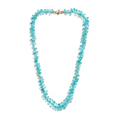 Giant Paraiba Apatite drop 18K Diamond Necklace