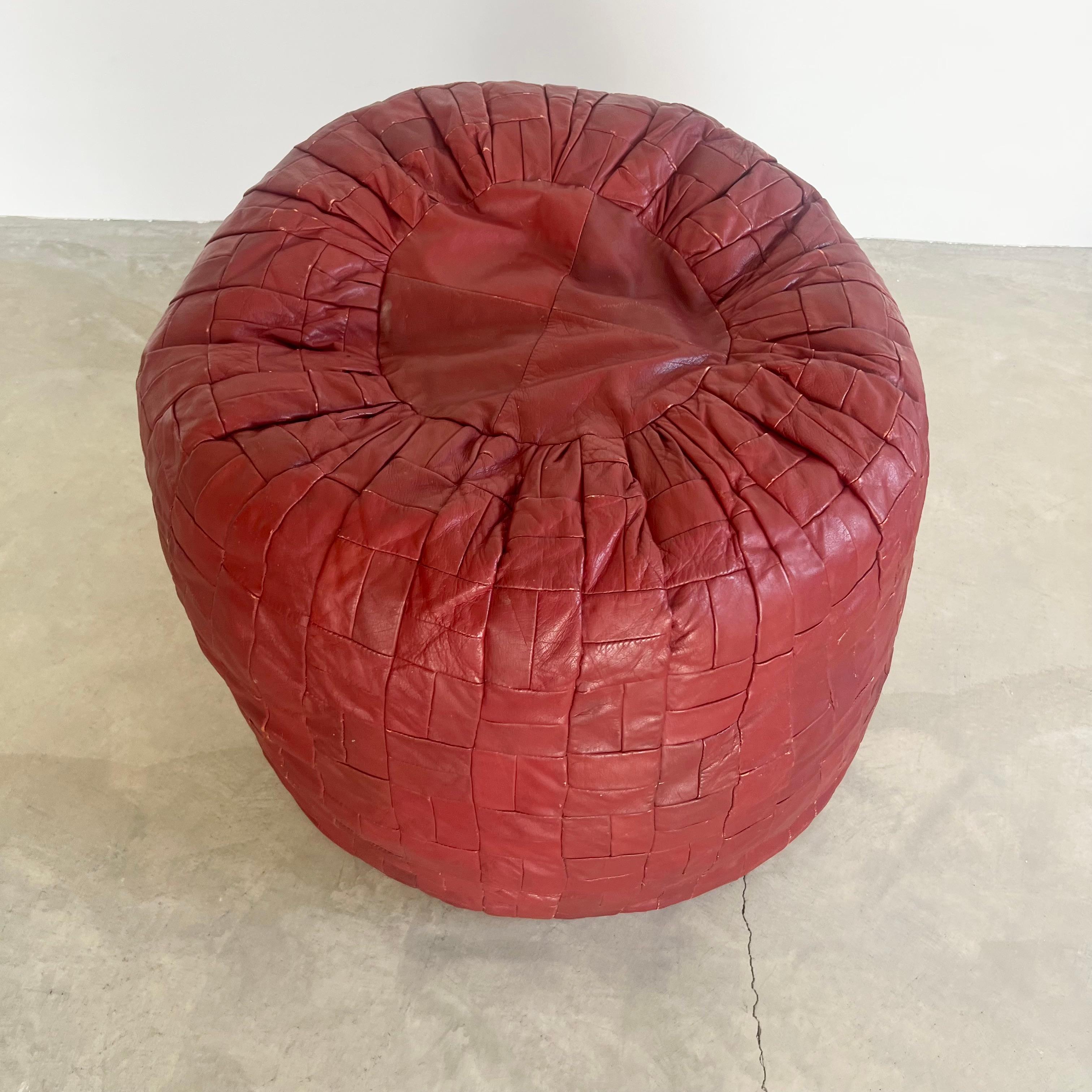 Hand-Crafted Giant Patchwork Leather Ottomans by De Sede, 1970s Switzerland For Sale