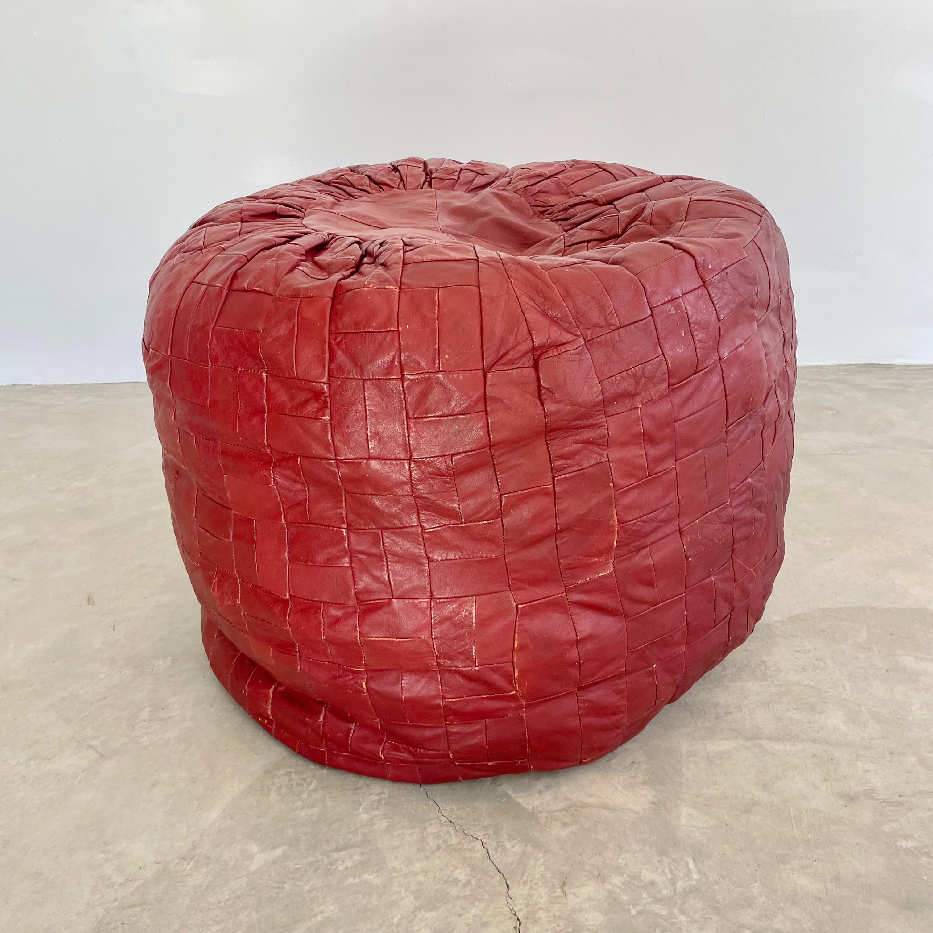 Giant Patchwork Leather Ottomans by De Sede, 1970s Switzerland In Good Condition For Sale In Los Angeles, CA