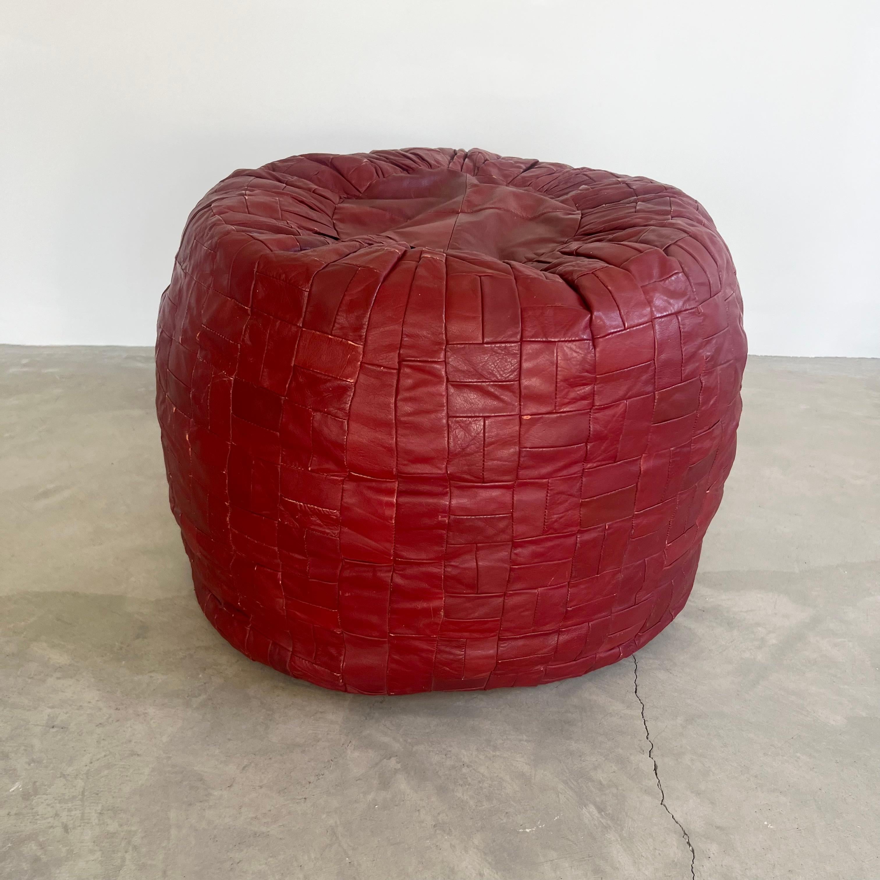 Giant Patchwork Leather Ottomans by De Sede, 1970s Switzerland For Sale 1