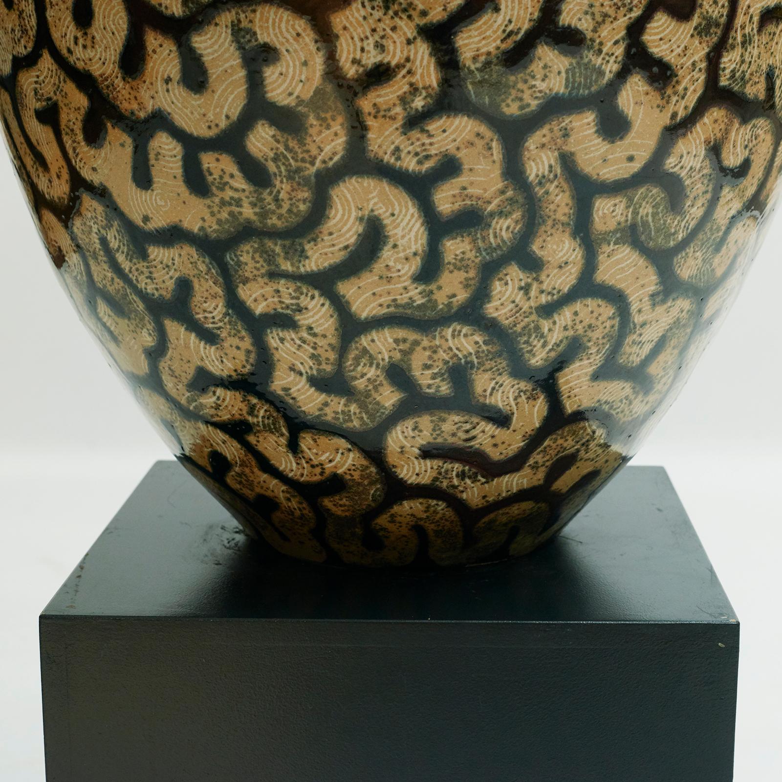 Glazed Giant Per Weiss Stonewear Floor Vase