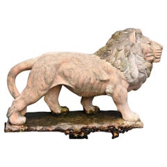 Giant Pink Marble Lion Statue Lifesize Medici Cat Gatekeeper
